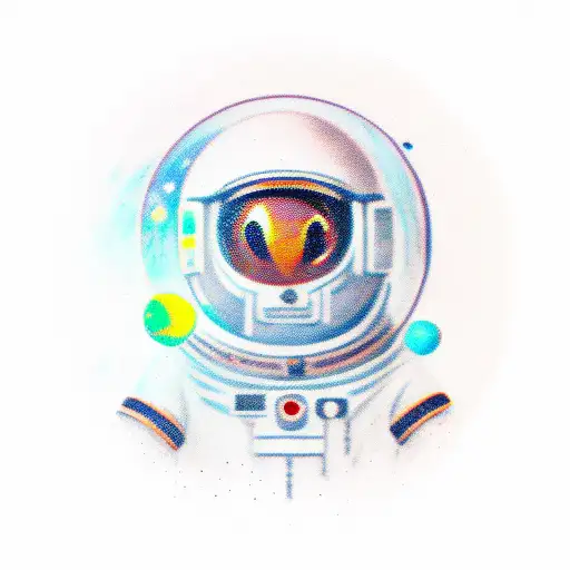 Cosmonaut Wondering Through Space With A Galaxy In His Glass