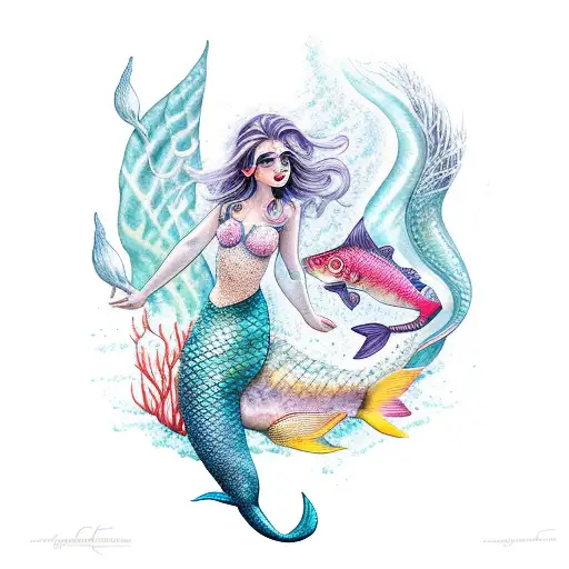 Mermaid And Fish