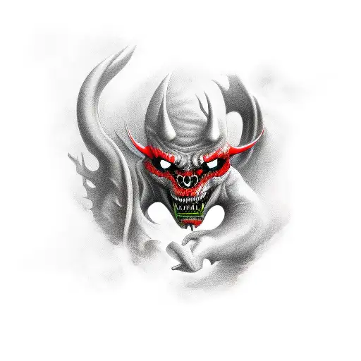 Red Demon With Black Eyes