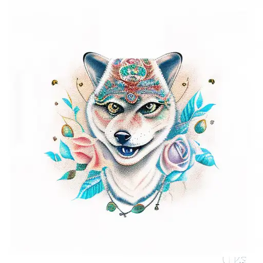 A Traditional Style Coffee Cup With Animal Illustrations