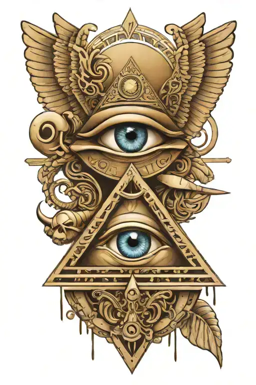 Egyptian Ank With All Seeing Eye