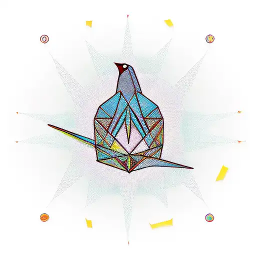 Geometric Bird With Circle