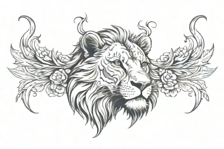Small Lion Tattoo For Shoulder