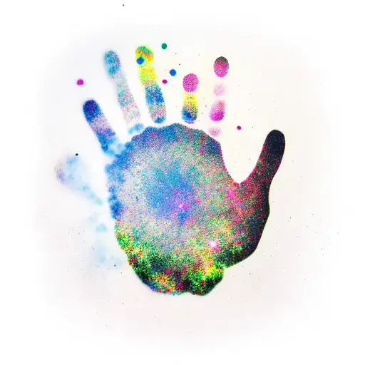 Hand Print With Galaxy Inside