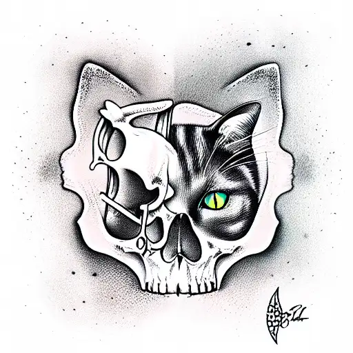 Cat And Skull