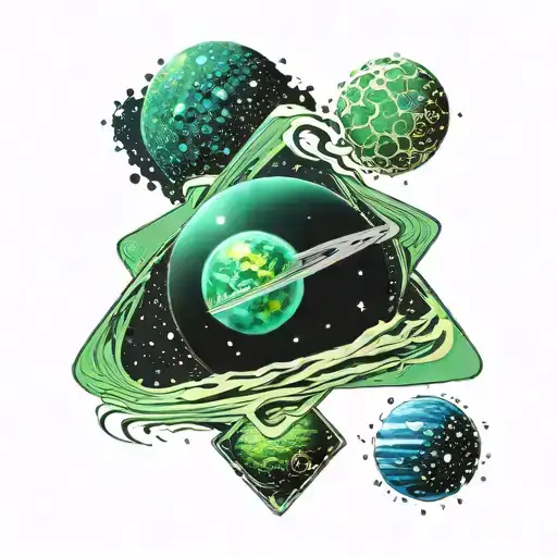 Green Star Around Which The Sphere Of The Milky Way