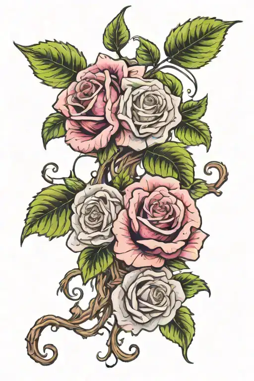 Vine And Roses Intertwined