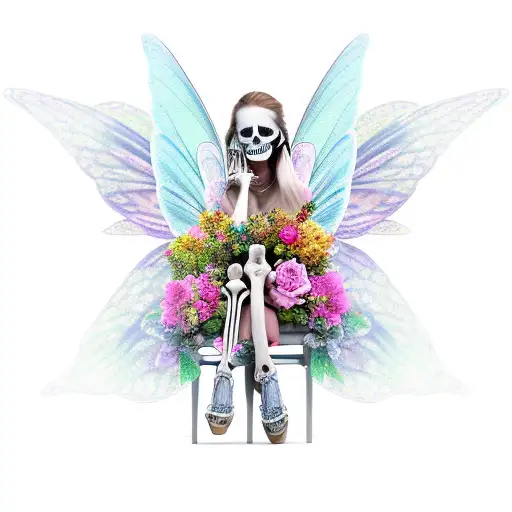 Skeleton Fairy Holding A Flower