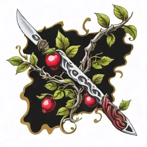 Cranberry Vine Knife Intertwined