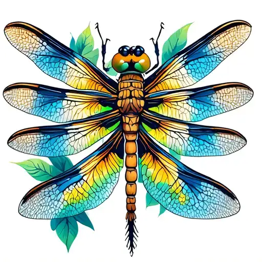 Dragonfly With Tribal Patterns