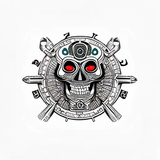 Aztec Calendar Skull Master Of Death