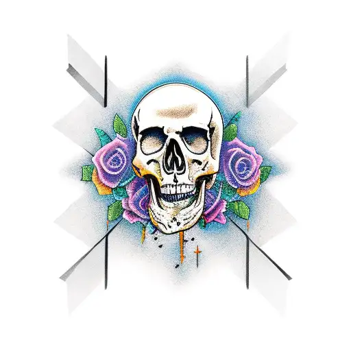 Western Skeleton With Crosses