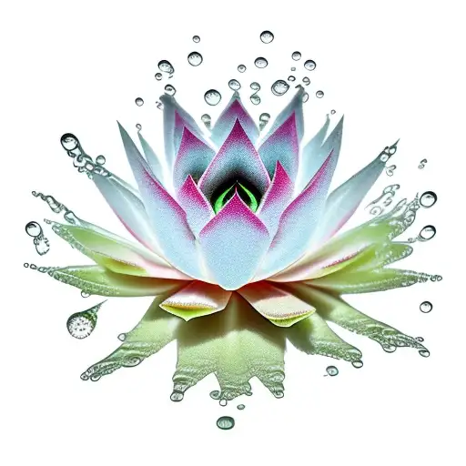 Sempervivum In An Drop Of Water