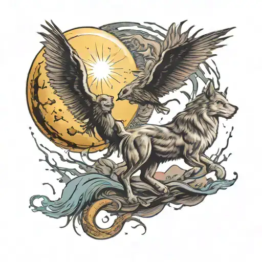 Skoal And Hati Chasing The Sun Moon