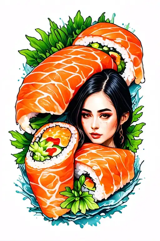 Couple Tatto About Sushi To Be Done On Arm