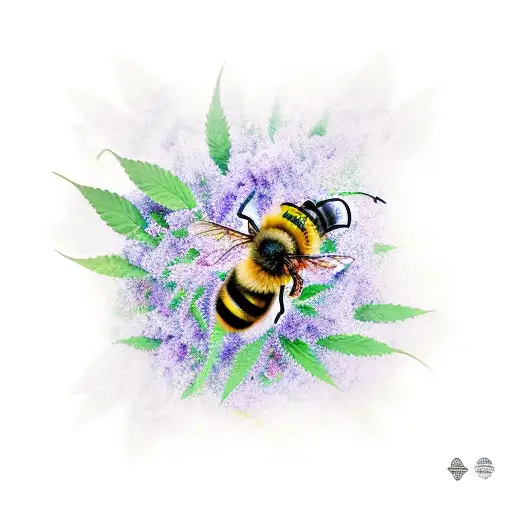 Bee On Marijuana Flower