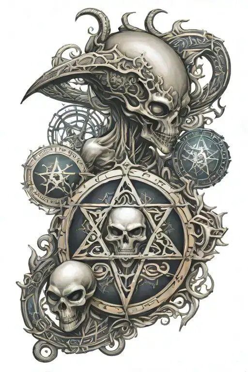 Made Up Alien Like Sigils Intertwined With Sacred Scripture