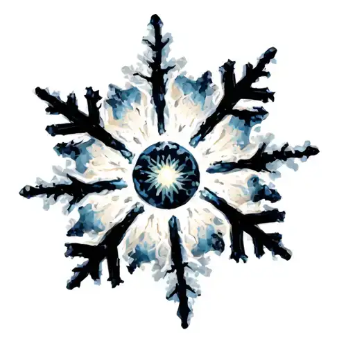 Sun Hiding Behind A Snowflake