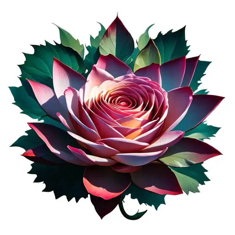 A Rose And Lotus Flower Fused Together