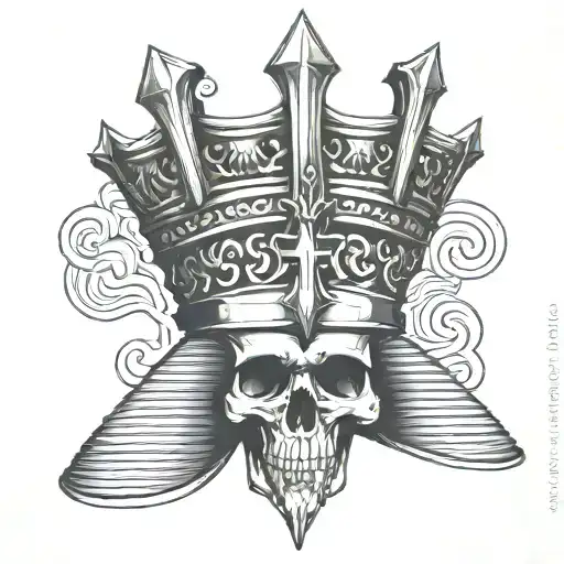 Three Prong Crown With Egyptian Cross On Top