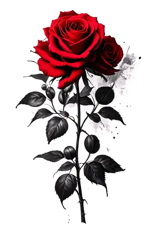 Red Roses With Blacked Out Background Black Grey Style