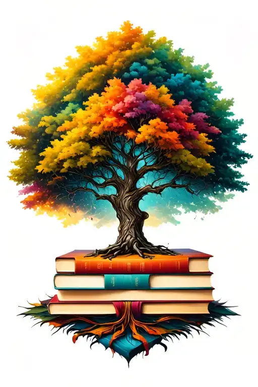 Tree And Books Forming