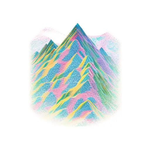 Mountain Range With A Winding Path Leading Up To The Peak