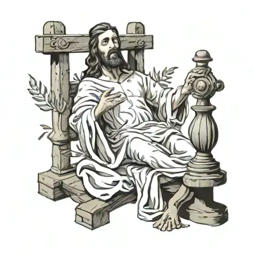 Jesus Being Crushed By Olive Oil Press While Praying