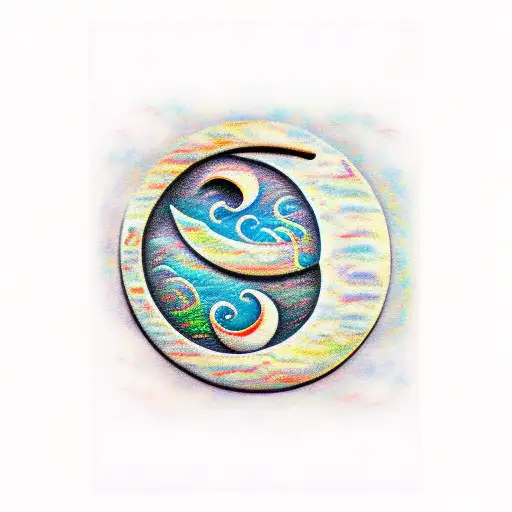 A Crescent Moon With The Initials Nk