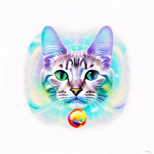 A Cosmic Cat Constellation With Marble Rye's Face As A Star