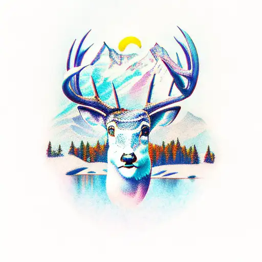 Rocky Mountains With Deer