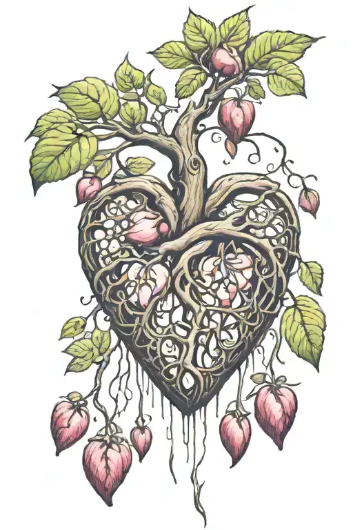 Bleeding Heart In The Tree Of Life Intertwined