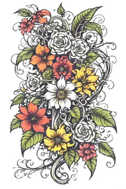 Vines Flowers Trees Abstract