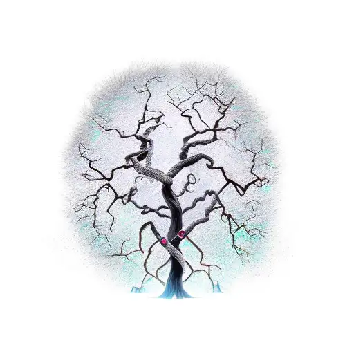 Twisted Tree In Shape Of Crescent