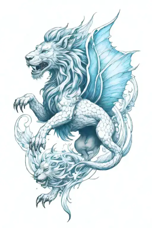 Half Lion Half Dragon Flying