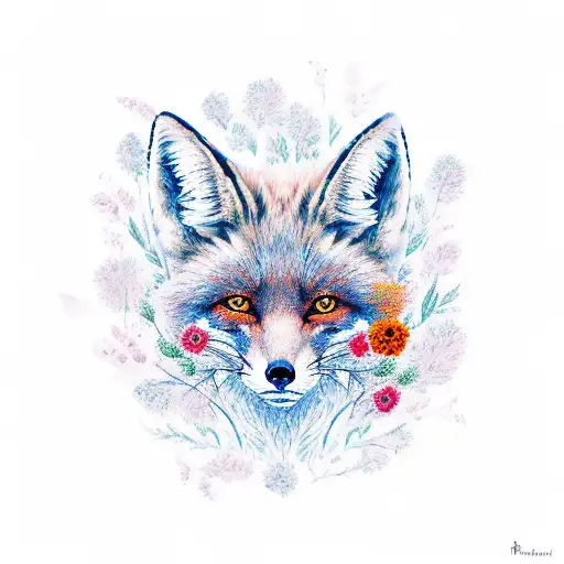 Rogue Fox With Flowers