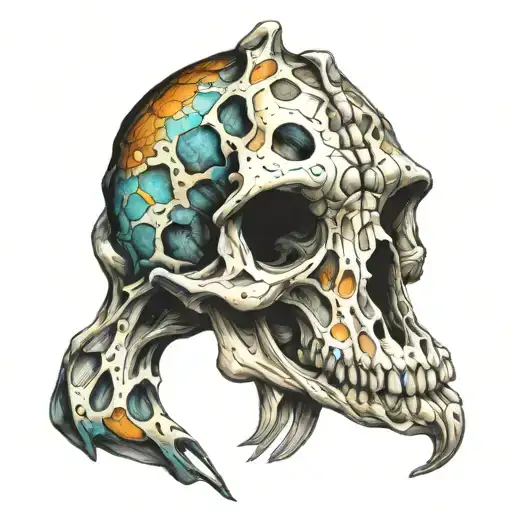 Giraffe Skull Grunge