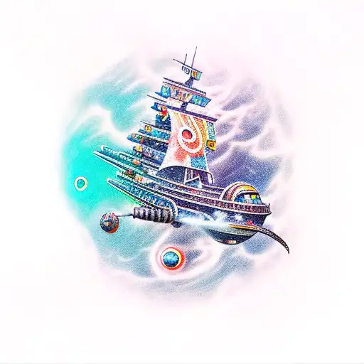 Space Megaladon Attacking Space Pirate Ship