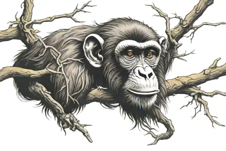 Monkey On Branches Intertwined