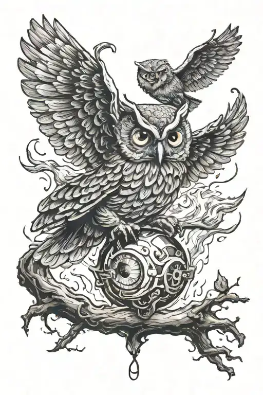 Calcifer Et Owl Flying