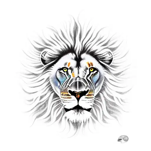 A Lion With Sowrd In Front Of Sun