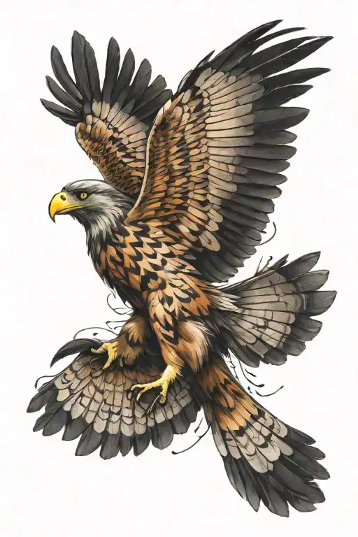 Flying Hawk With Blade Wings