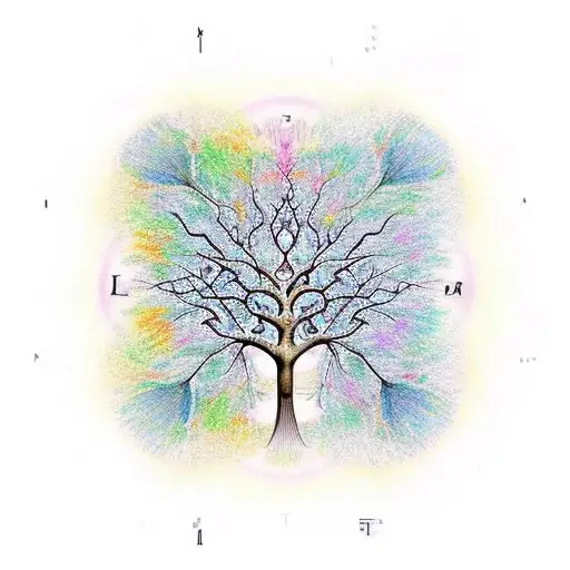 Tree Of Life With Intricate Scientific Equations As Branches