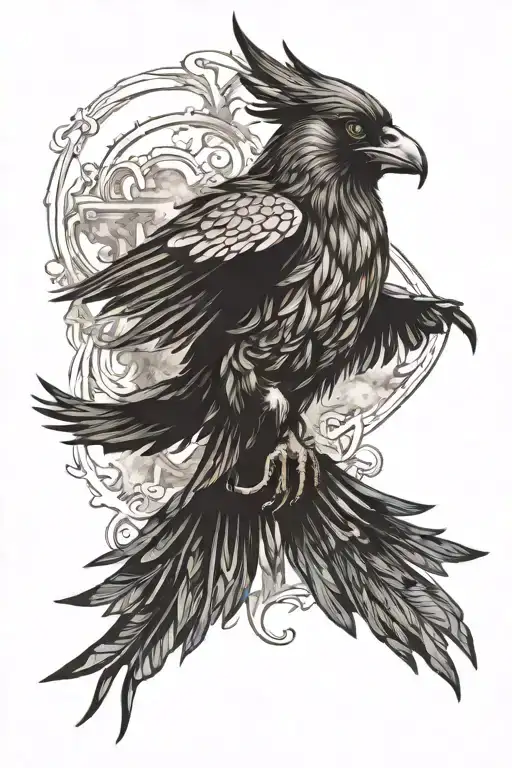 Smokey Raven Flying Out Of A Painting Frame