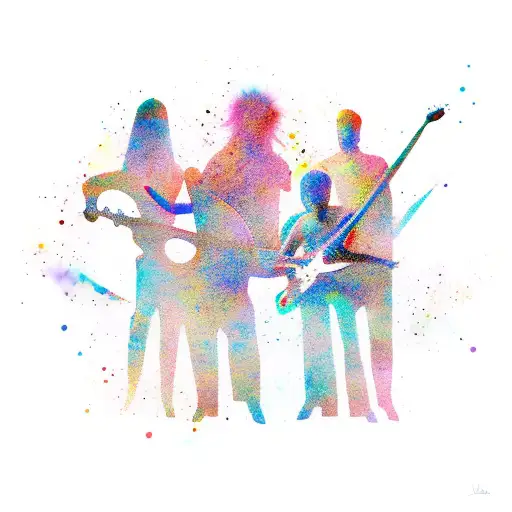 Watercolor Abstract Rock Band