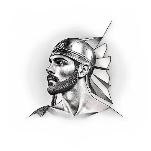 A Wrist Tattoo Of A Greek Warrior With The Word 'Perseverance' Written Underneath