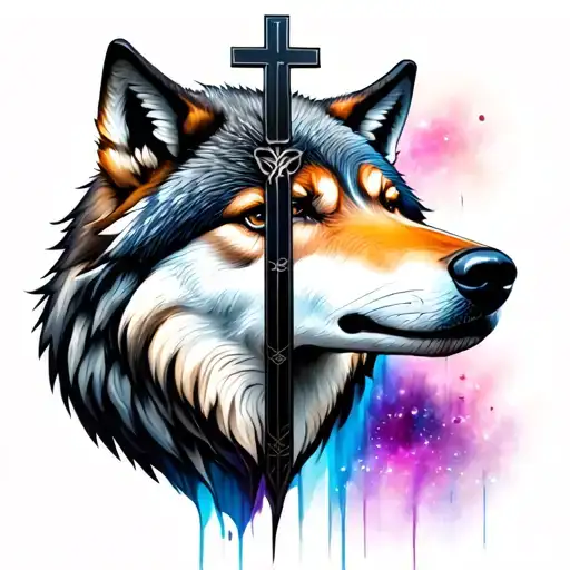 Cross And Wolf In A