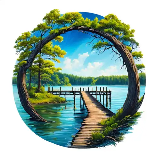 Circle Of Life Lake And Jetty