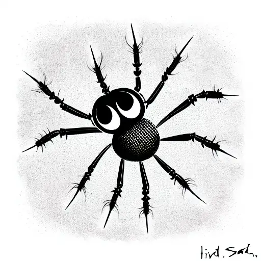 Black Spider With Many Human Eyes