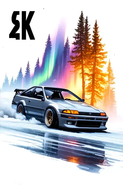 Toyota Treeno Ae86 Initial Drift Under The Northern Lights